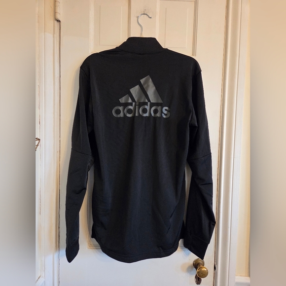 Adidas Black Track Jacket with White Stripes - Picture 4 of 4
